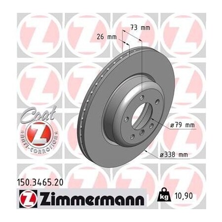 Zimmermann Brake Disc - Standard/Coated, 150346520 150346520